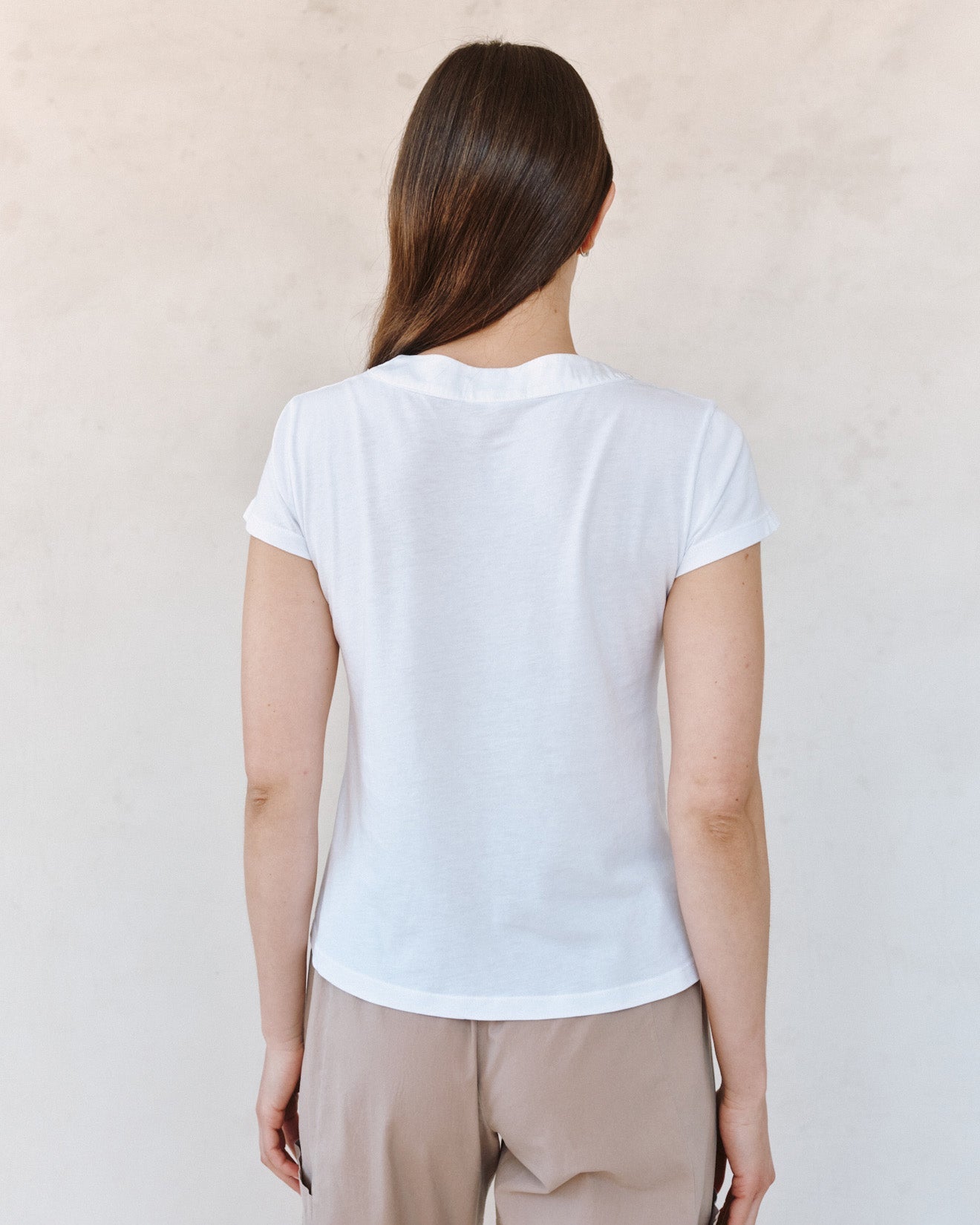 Bella DahlMixed V Neck Tee - WhiteTops