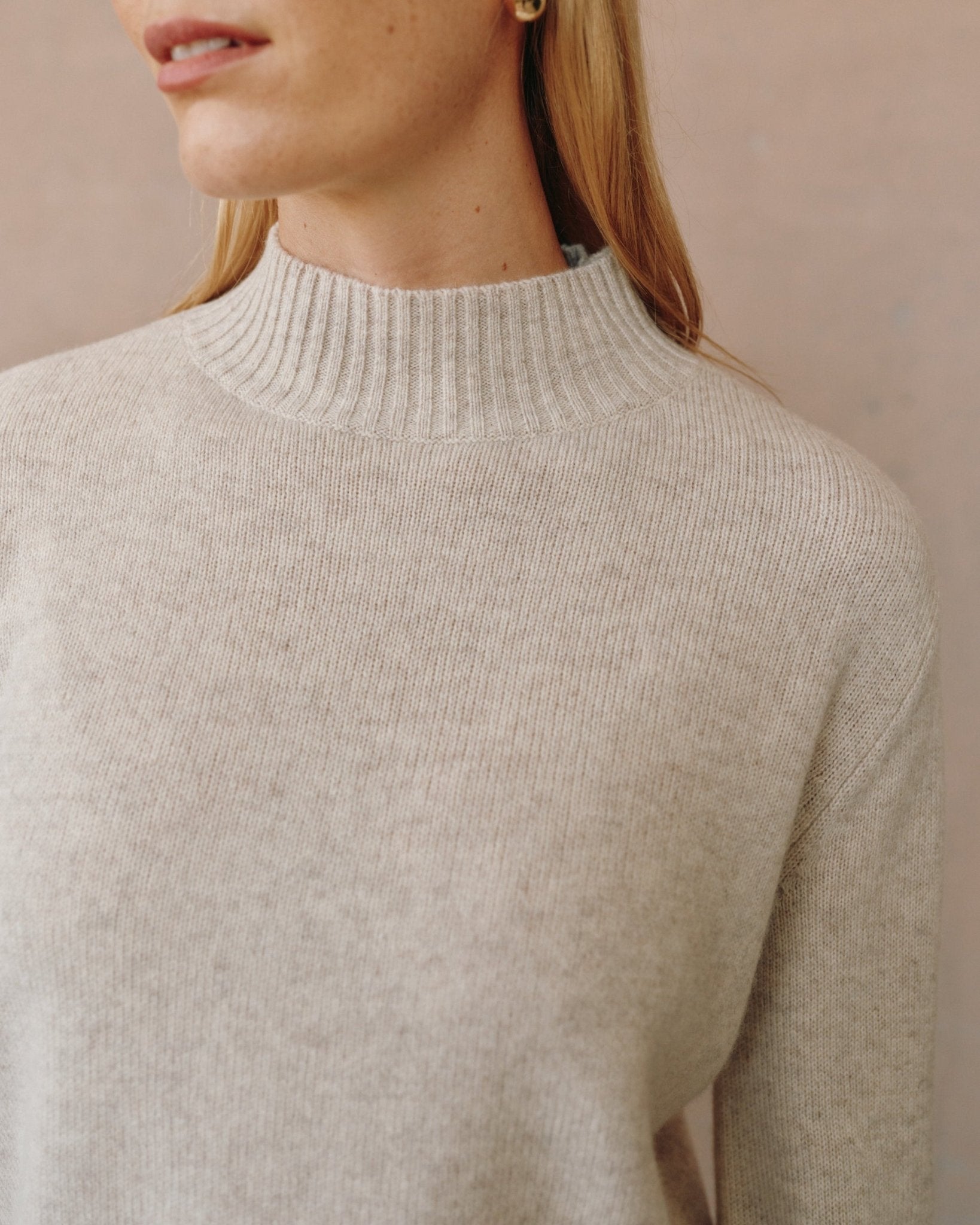 Mock Neck Sweater - Ivory Oat - Bella Dahl