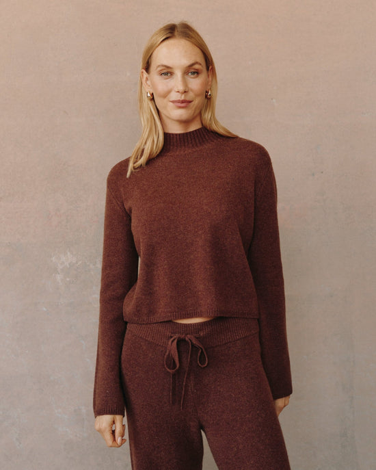 Bella Dahl Mock Neck Sweater - Red Oak View 2