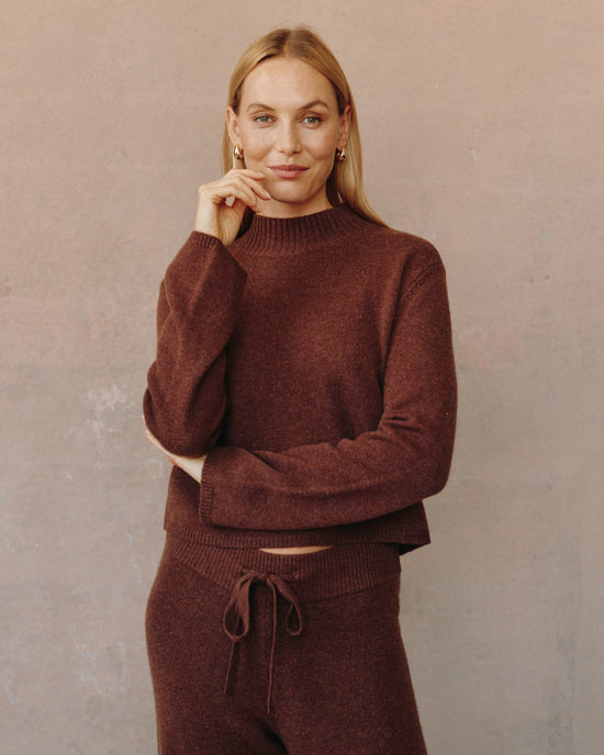 Bella Dahl Mock Neck Sweater - Red Oak