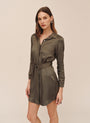 Bella DahlMulti Stitch Belted Mini Dress - Army OliveDresses
