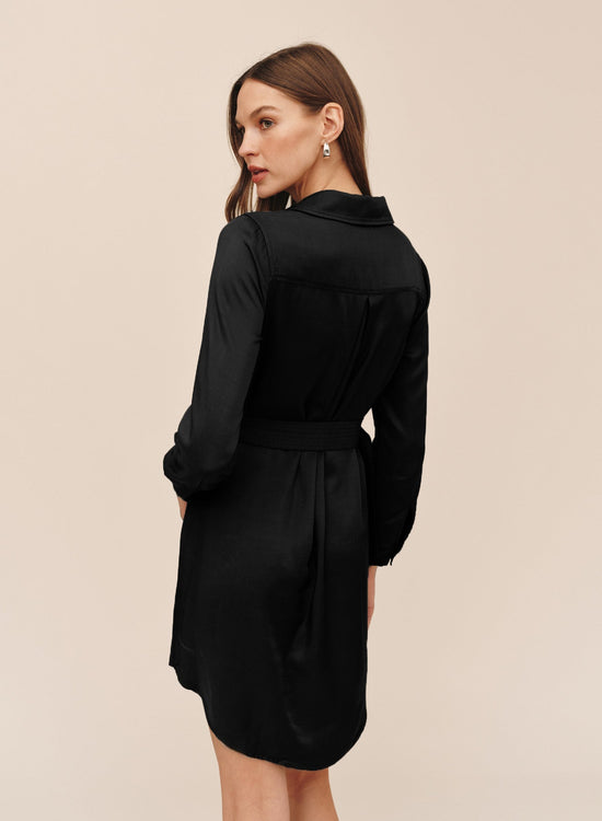 Bella Dahl Multi Stitch Belted Mini Dress - Black View 2