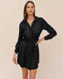 Bella DahlMulti Stitch Belted Mini Dress - BlackDresses