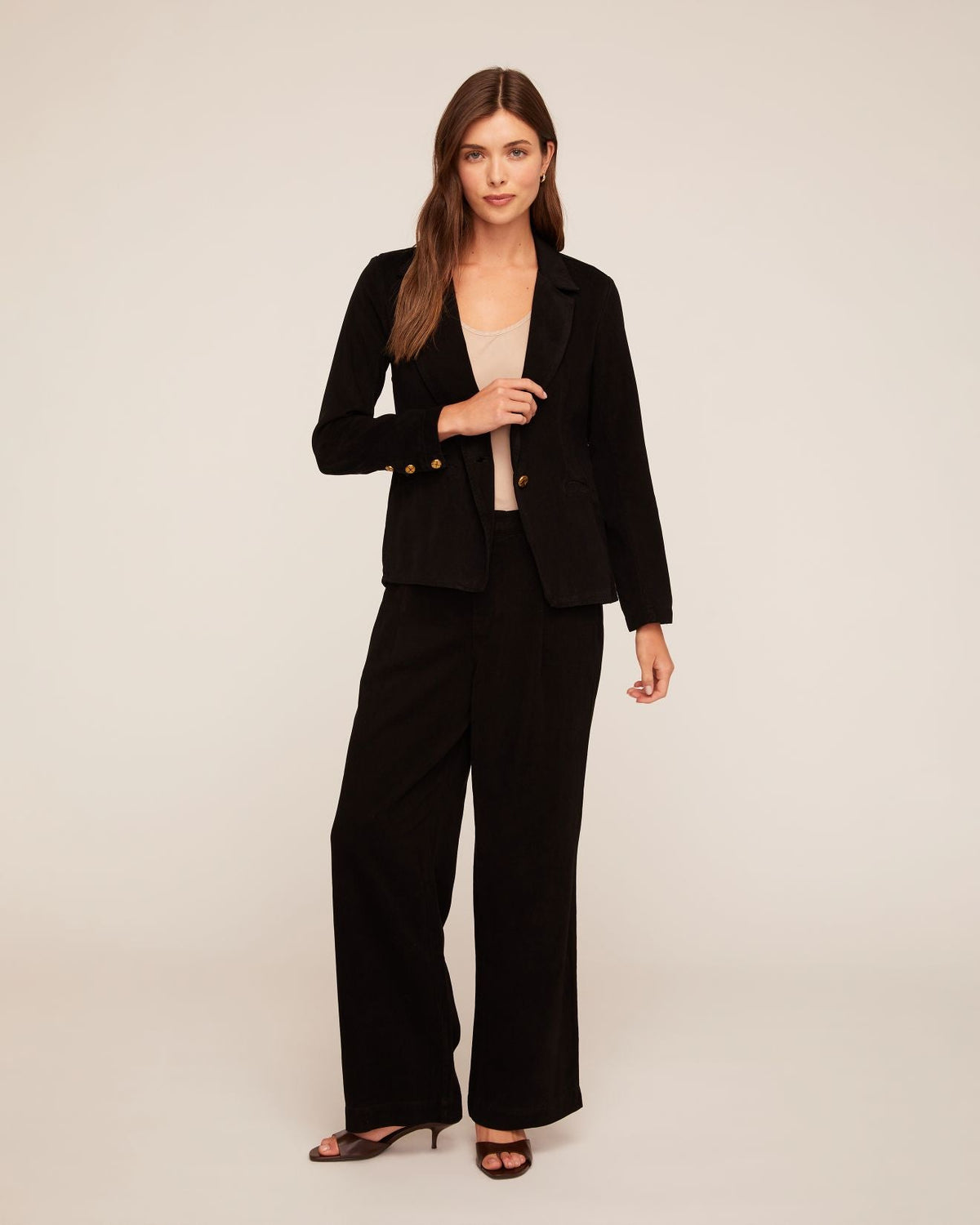 Bella DahlNotch Collar Long Line Blazer - BlackCoats & Jackets