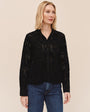 Bella DahlOpen Embroidery Contrast Shirt - BlackTops
