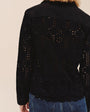 Bella DahlOpen Embroidery Contrast Shirt - BlackTops