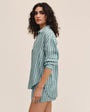 Bella DahlOversized Button Down - Emerald Surf StripeTops