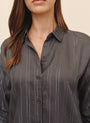 Bella DahlOversized Button Down - Smoke Lurex StripeTops