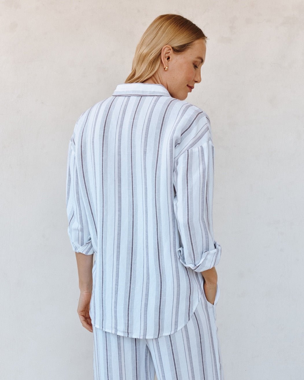 Bella DahlOversized Clean Shirt - Rosewood StripeTops