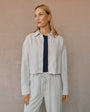 Bella DahlOversized Cropped Shacket - Ivory SmokeCoats & Jackets