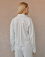 Bella DahlOversized Cropped Shacket - Ivory SmokeCoats & Jackets