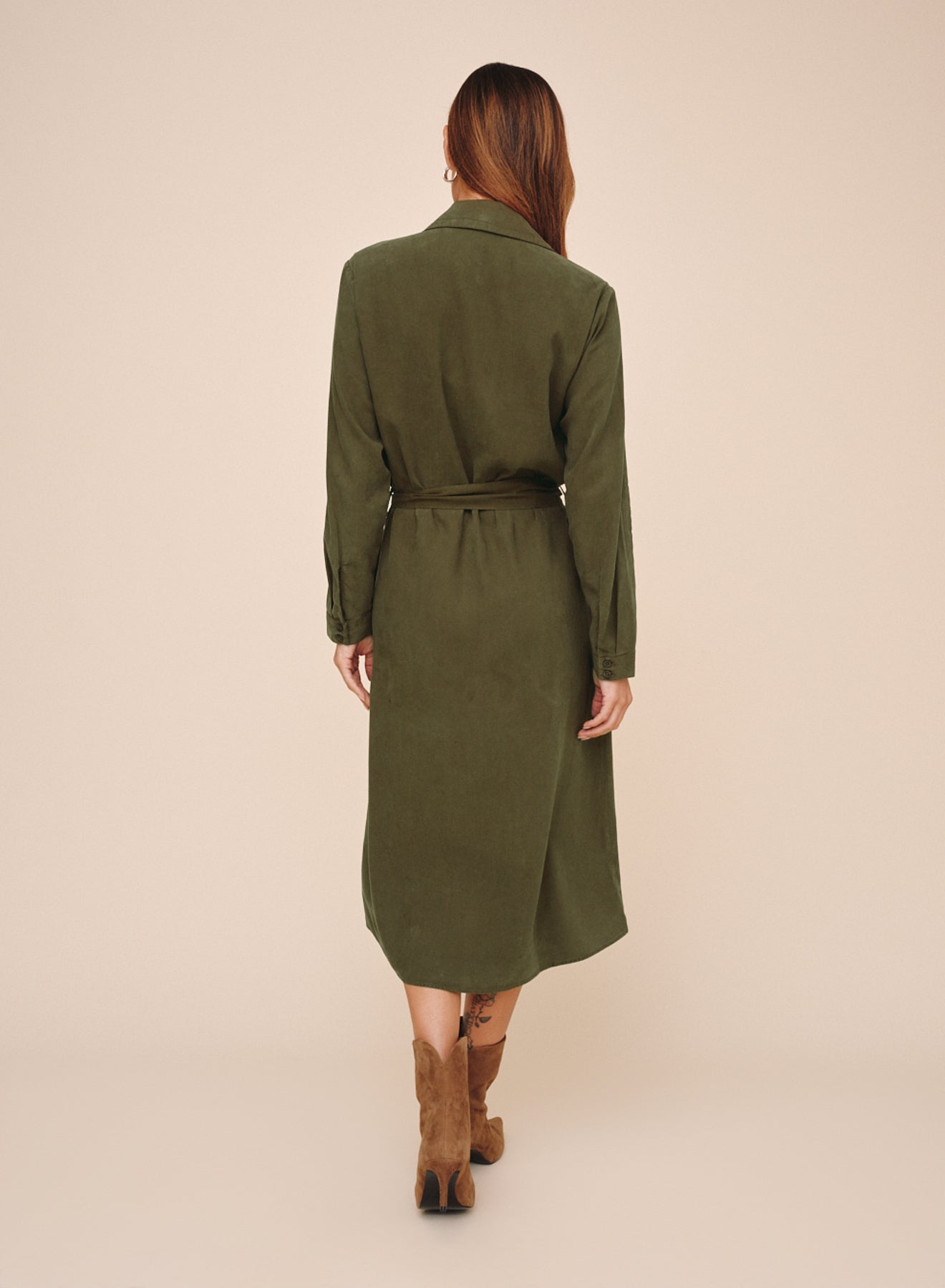 Bella DahlPatch Pocket Maxi Shirt Dress - Olive NightDresses