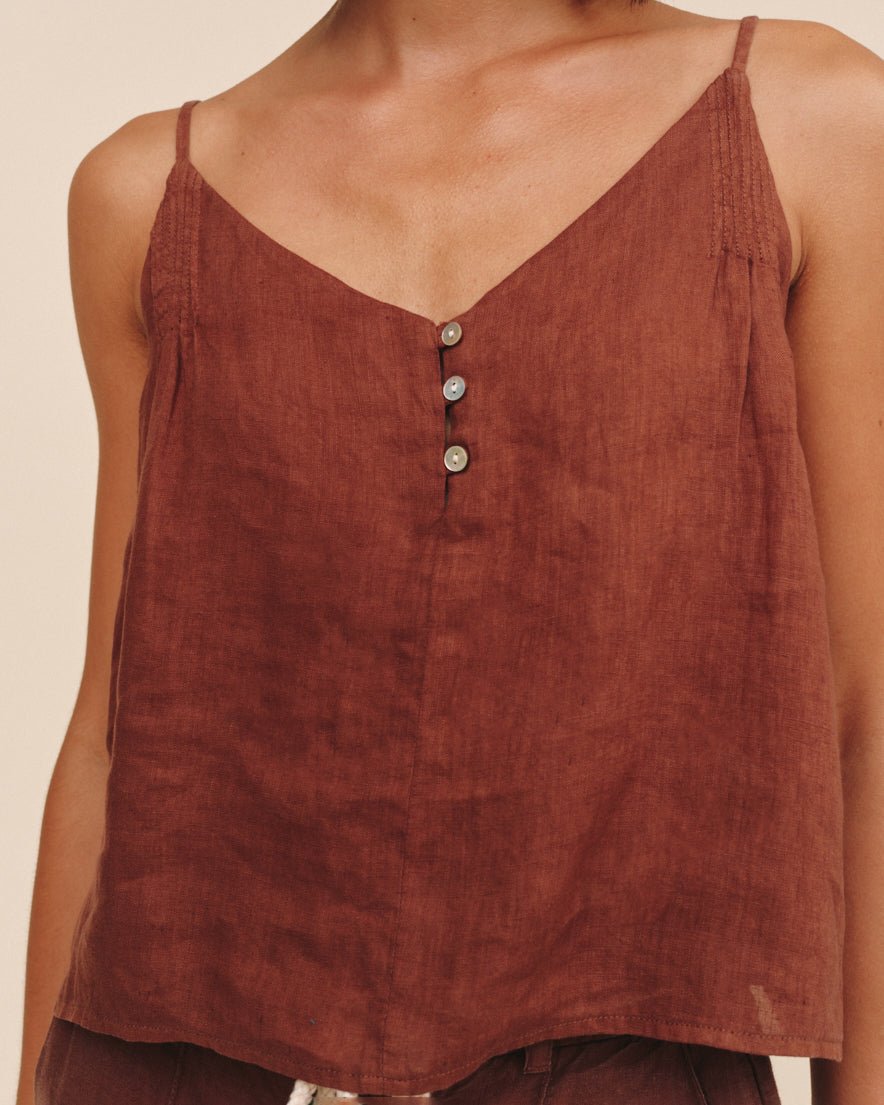 Bella DahlPintuck Camisole - Sea Glass BrownTops