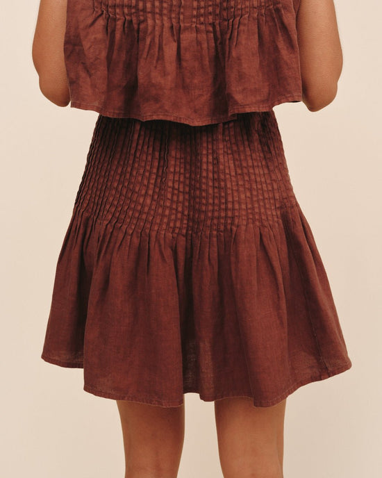 Bella Dahl Pintuck Mini Skirt - Sea Glass Brown View 2