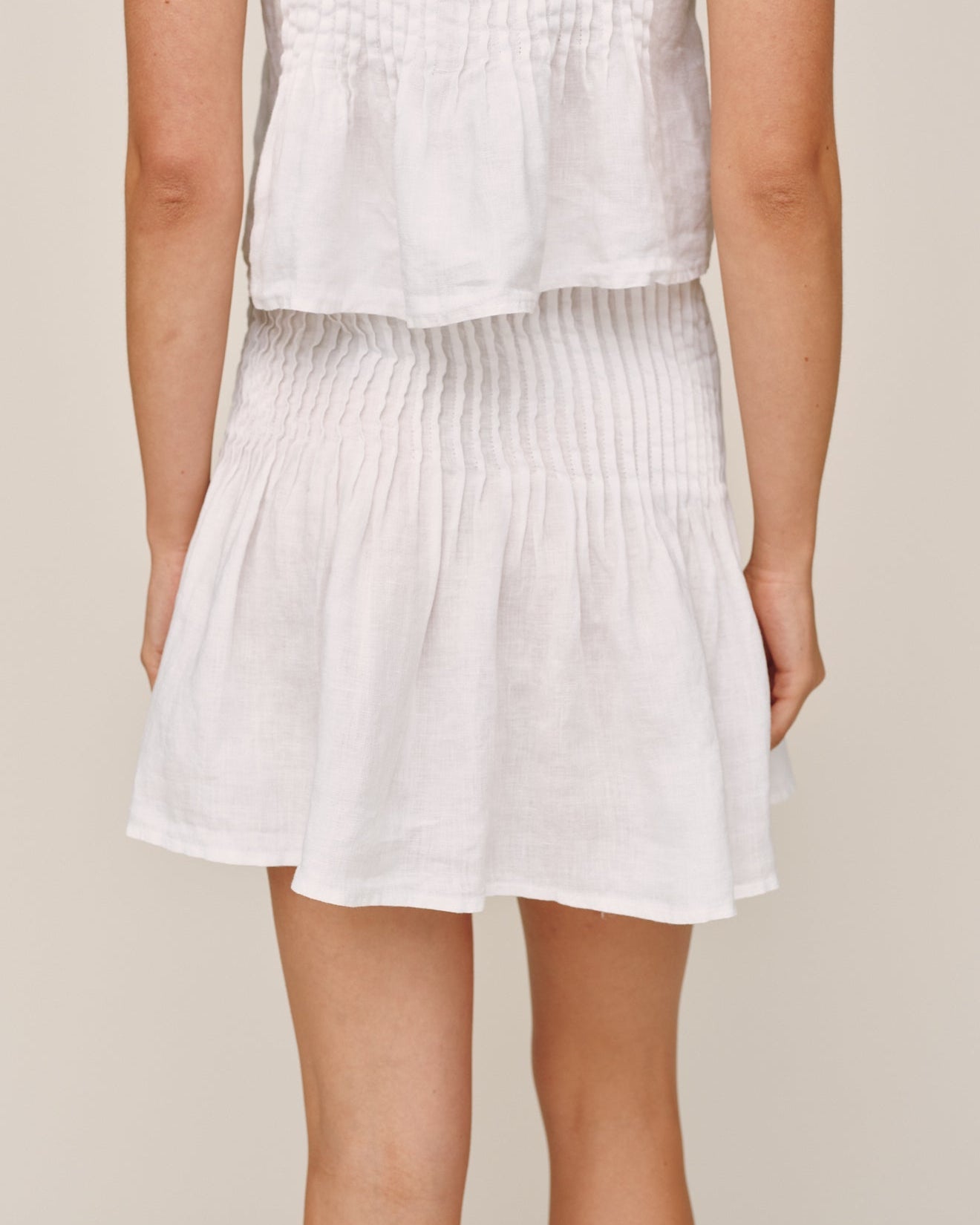 Bella DahlPintuck Mini Skirt - WhiteSkirts