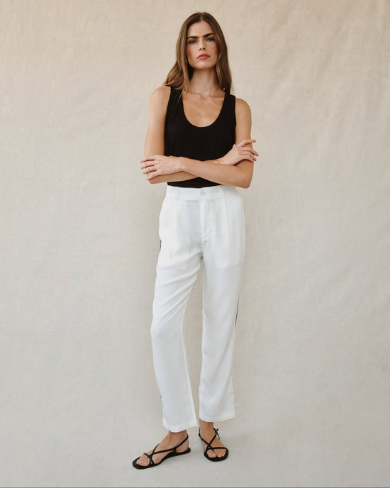 Bella Dahl Piped Trouser Pant - Off White View 2