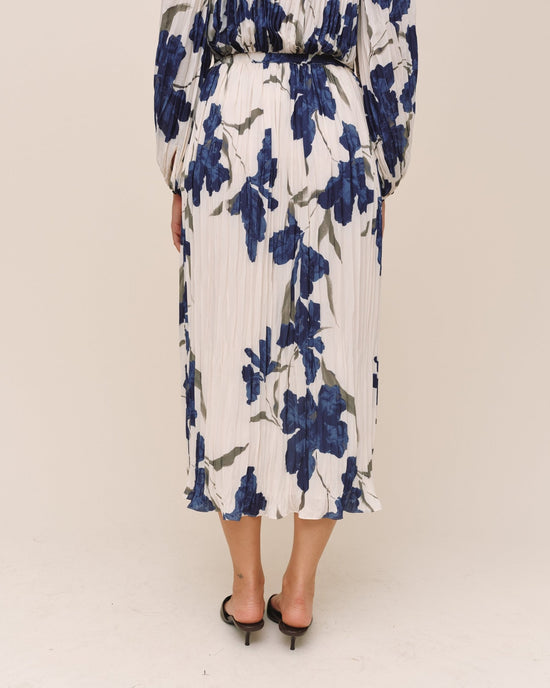 Bella Dahl Pleated  Skirt - Indigo Iris Print View 2