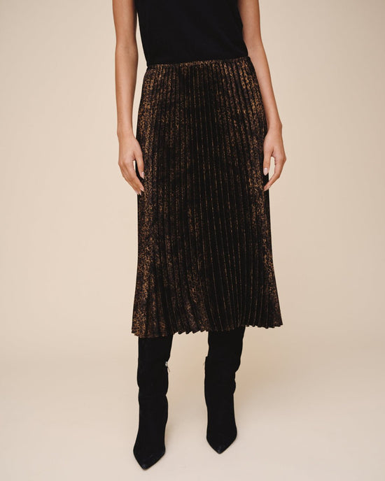 Bella Dahl Pleated Skirt - Micro Leopard View 2