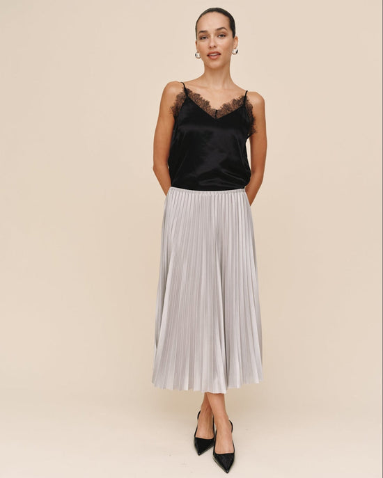 Bella Dahl Pleated Skirt - Silver Shimmer View 2