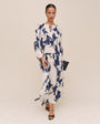 Bella DahlPleated Tie Front Top - Indigo Iris PrintTops