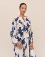 Bella DahlPleated Tie Front Top - Indigo Iris PrintTops