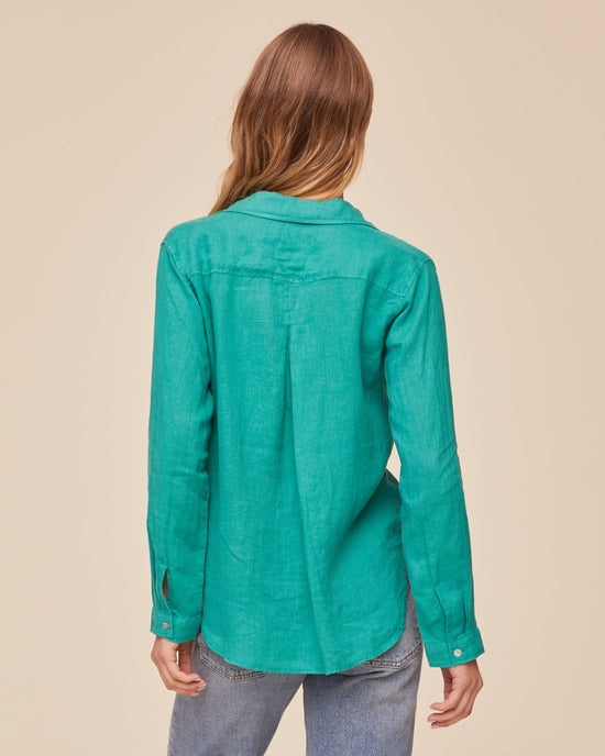 Bella Dahl Pocket Button Down - Aqua Green View 2