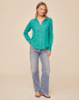 Bella DahlPocket Button Down - Aqua GreenTops
