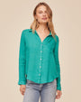 Bella DahlPocket Button Down - Aqua GreenTops