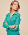 Bella DahlPocket Button Down - Aqua GreenTops