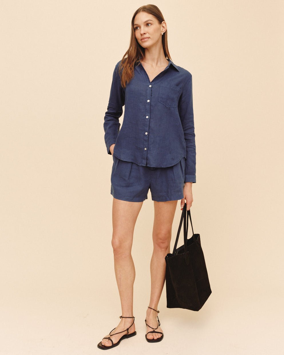 Bella DahlPocket Button Down - Midnight SurfTops