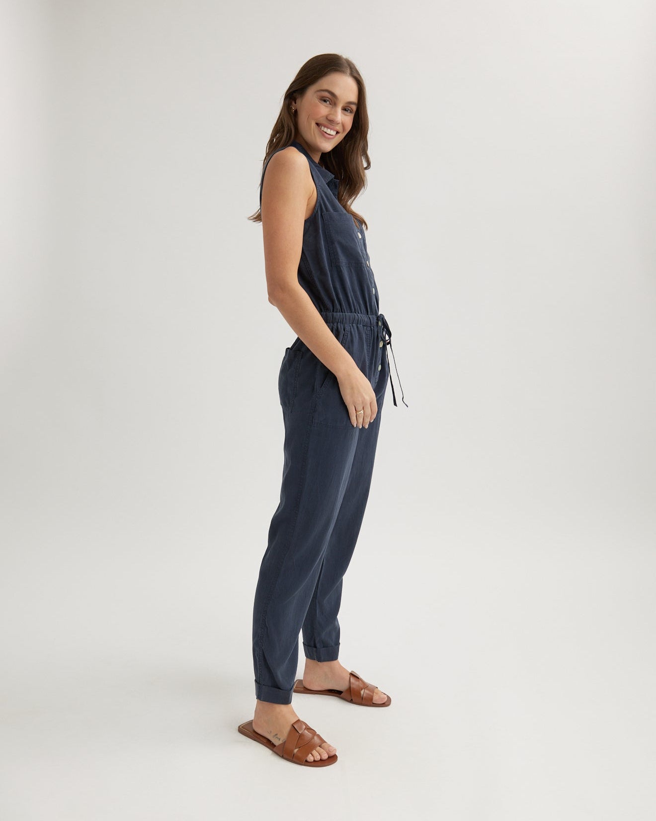 Pocket Jumpsuit in Endless Sea - Bella Dahl