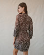 Bella DahlPuff Sleeve Belted Shirt Dress - Ombre Leopard PrintDresses