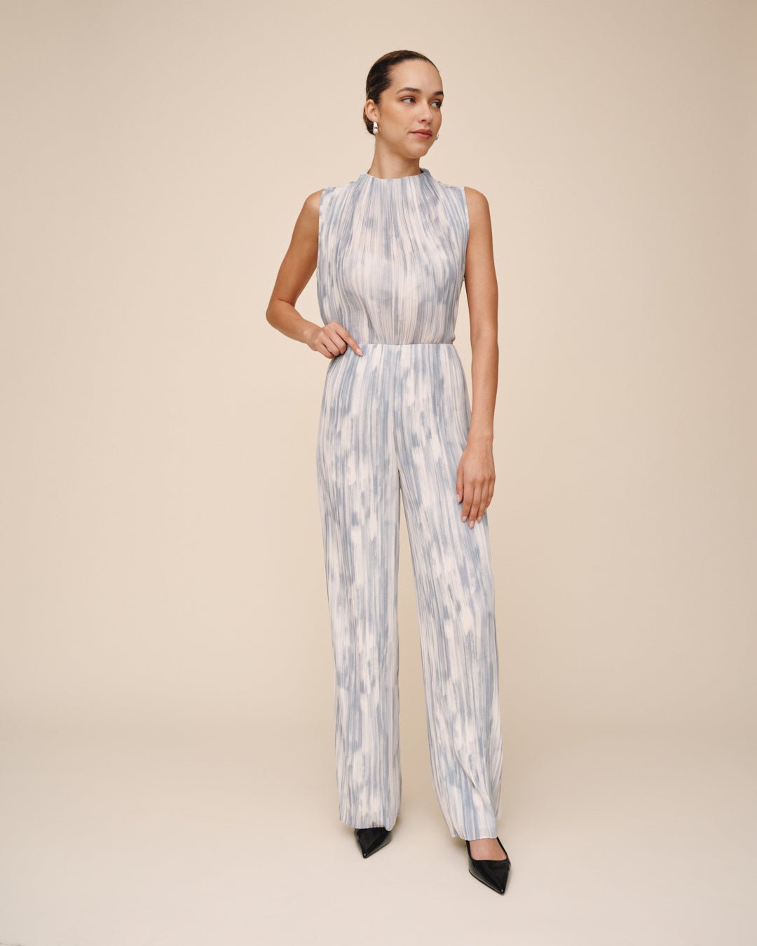 Bella DahlPull On Pleated Pant - Painted SnowfallPants