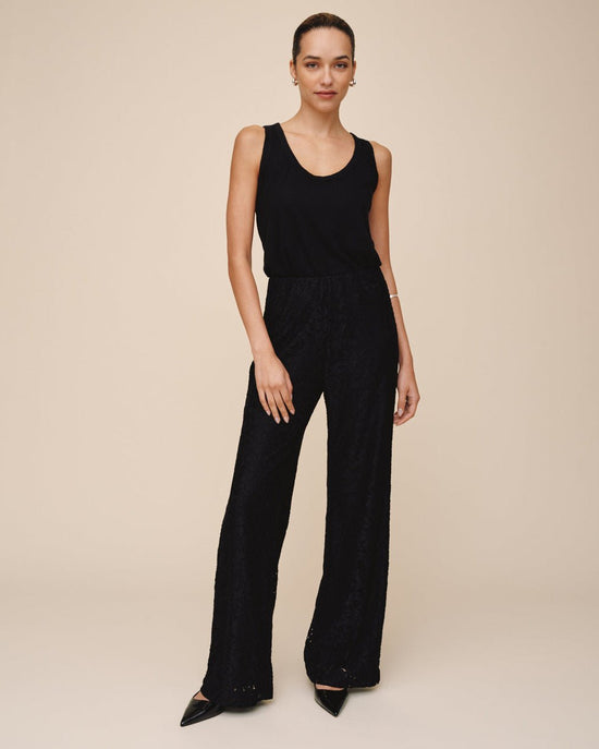 Bella Dahl Pull On Stretch Lace Pant - Black View 2