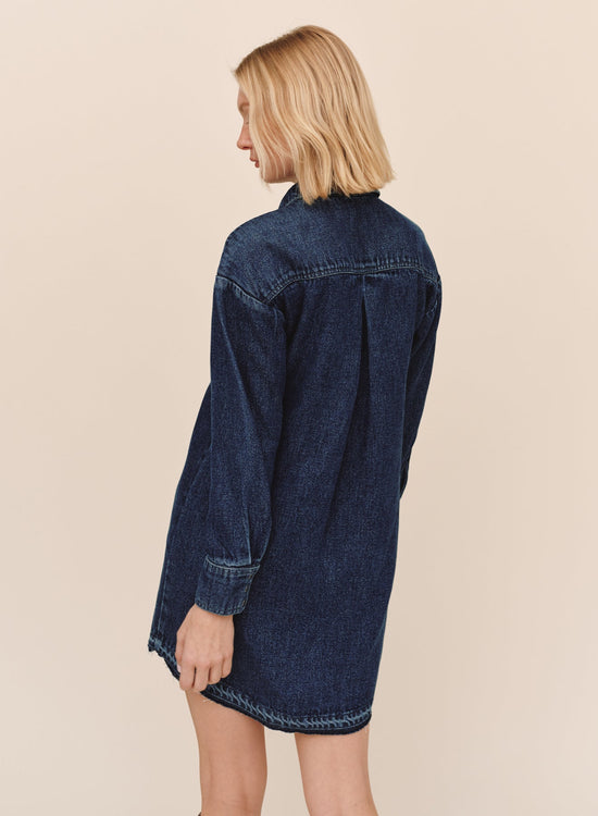 Bella Dahl Pullover Pocket Shirt Dress - Dark Rinse Wash View 2