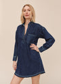 Bella DahlPullover Pocket Shirt Dress - Dark Rinse WashDresses