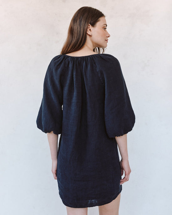 Bella Dahl Pullover Puff Sleeve Dress - Black View 2