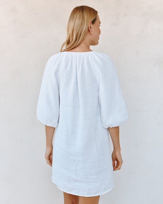 Bella Dahl Pullover Puff Sleeve Dress - White View 2