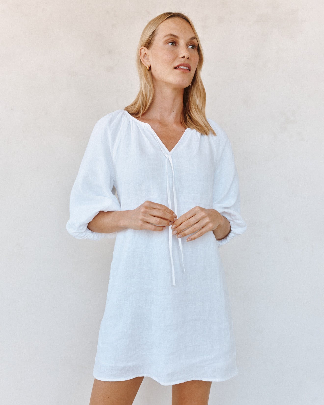 Bella DahlPullover Puff Sleeve Dress - WhiteDresses