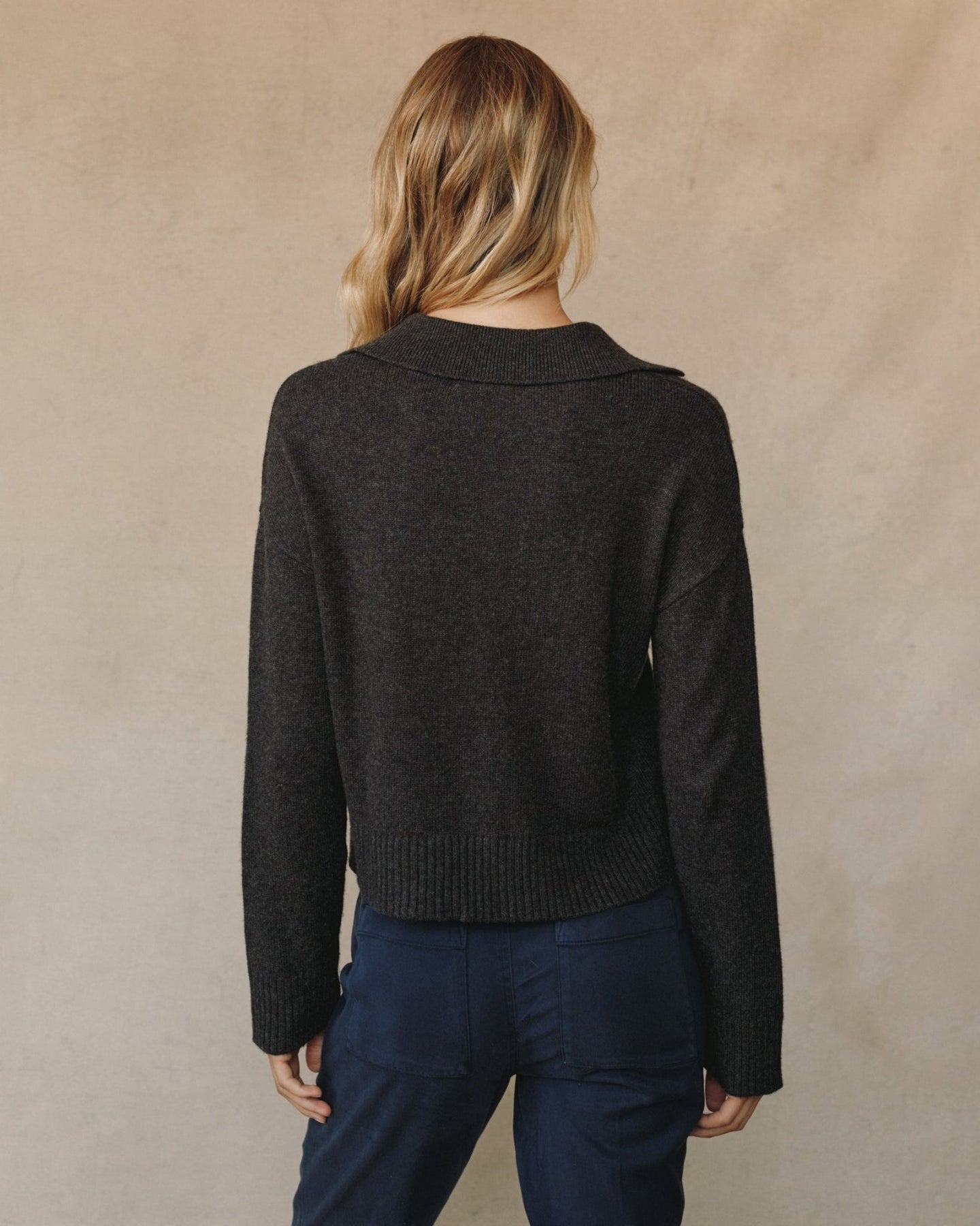 Bella DahlPullover Sweater With Collar - Heather BrownSweaters