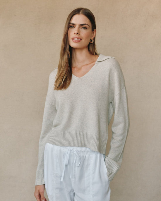 Bella Dahl Pullover Sweater With Collar - Heather Moon