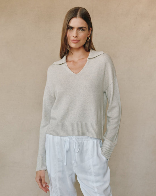 Bella Dahl Pullover Sweater With Collar - Heather Moon View 2