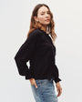 Bella DahlRaglan Sleeve Top With Lace Inset - BlackTops