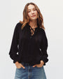 Bella DahlRaglan Sleeve Top With Lace Inset - BlackTops