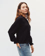 Bella DahlRaglan Sleeve Top With Lace Inset - BlackTops