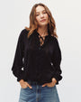 Bella DahlRaglan Sleeve Top With Lace Inset - BlackTops