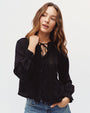 Bella DahlRaglan Sleeve Top With Lace Inset - BlackTops