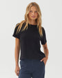 Bella DahlRelaxed Crew Neck Tee - BlackTops