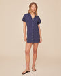 Bella DahlRoll Sleeve Pocket Shirt Dress - Midnight SurfDresses