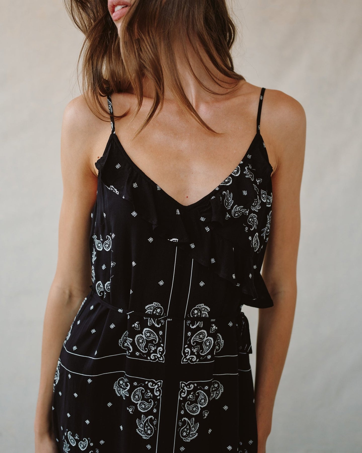 Bella DahlRuffle Cami Midi Dress - Bandana PrintDresses